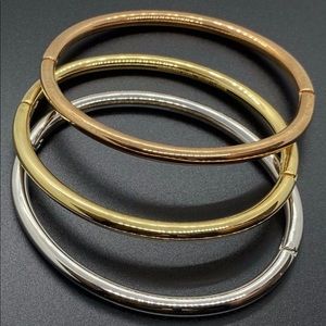 3pc. Set Milor Tri-color St. Steel Bracelets